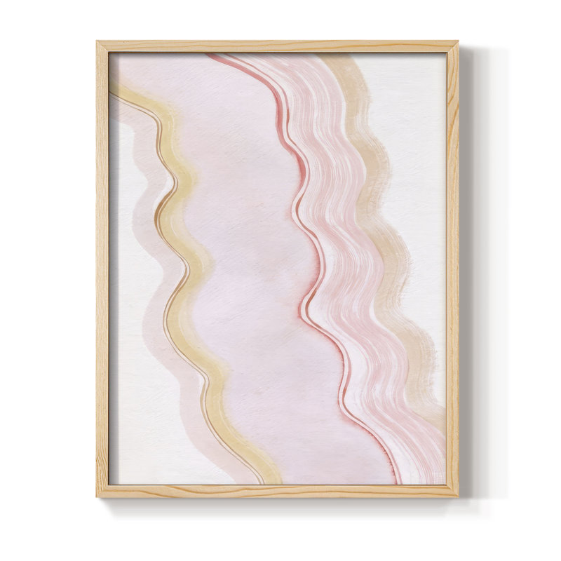 «Strawberry Ripples I», reproduction encadrée - bois massif, H 15 po x l 12 po, Naturel