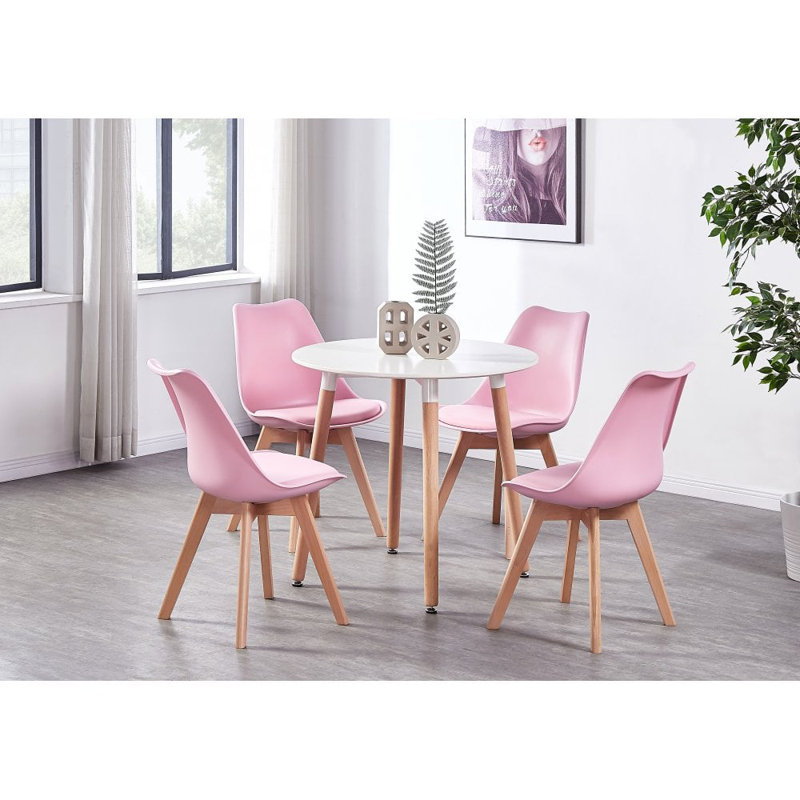 Thomasin Upholstered Dining Chair, Light Pink, 4