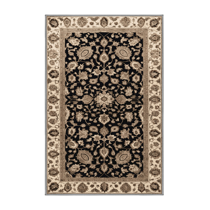 Machine Washable Persian Gray Area Rug, Rectangle 2' x 3'