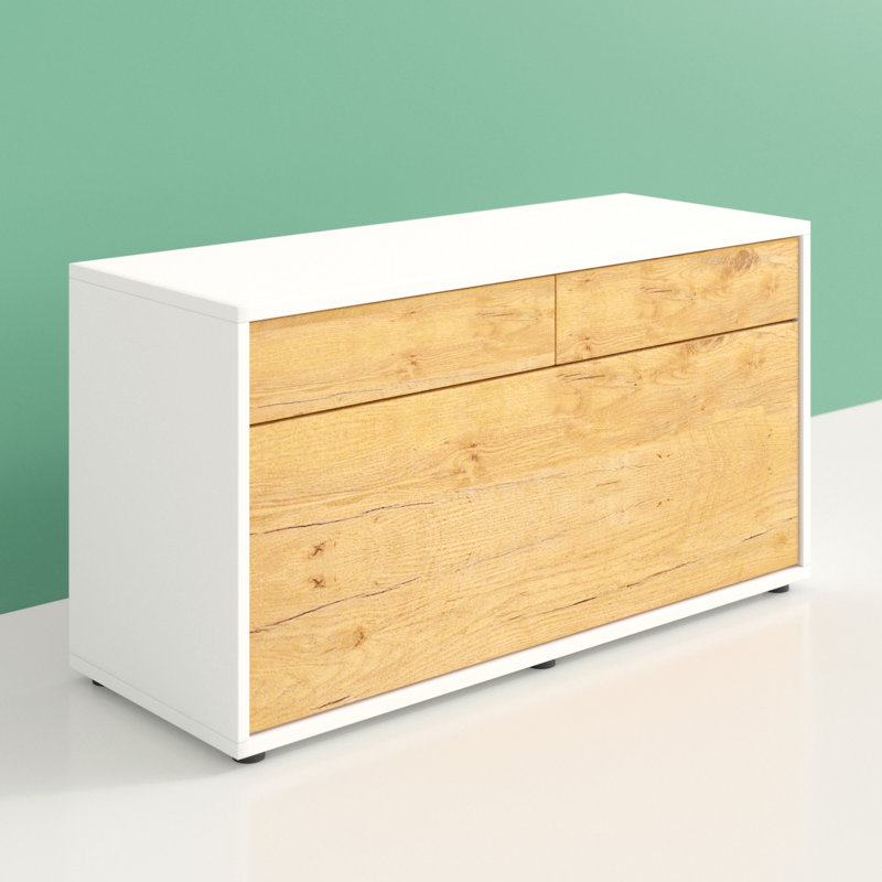 Holtslander 92cm Sideboard, Oak / Matt White