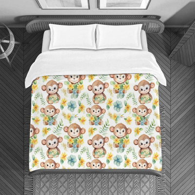  Monkey Bedding Animal Duvet Cover Brown