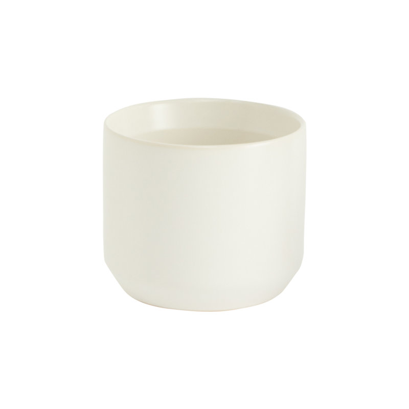 Pot à fleurs en céramique Parsons, Blanc, H 6,75 po x l 7 po x P 7 po