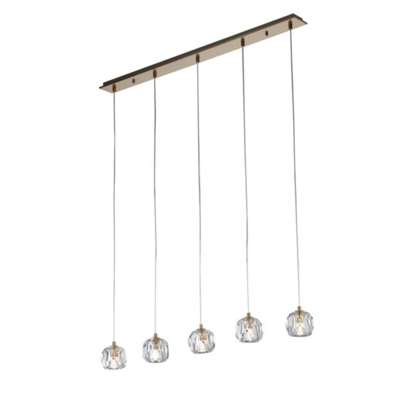 Mirabal 5 - Light Kitchen Island Pendant, Brushed Brass