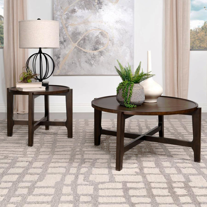 Round Solid Wood Coffee Table
