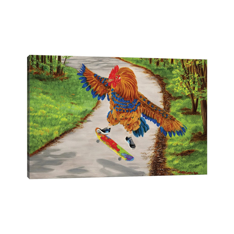 Chick Flip by Laura Curtin - Wrapped Canvas Gallery-Wrapped Canvas Giclée, 20.32 cm H x 30.48 cm W