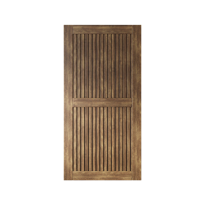 Porte de grange en bois de pin à finition verticale noyer foncé non assemblé Homacer (usage intérieur seulement)