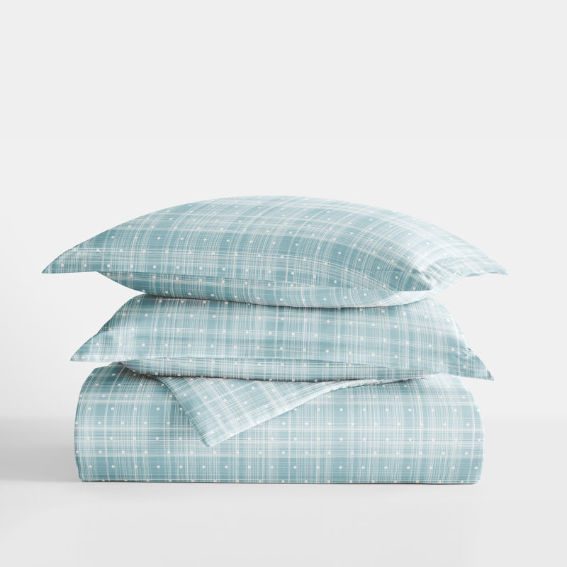 Simply Soft Polka Dot Duvet Cover Set, Aqua, King Duvet Cover + 2 King Shams