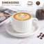 Ensemble de 4 tasses à café et soucoupes en céramique blanche, tasses horizontales texturées perlées 230 ml / 260 ml pour thé au lait cappuccino