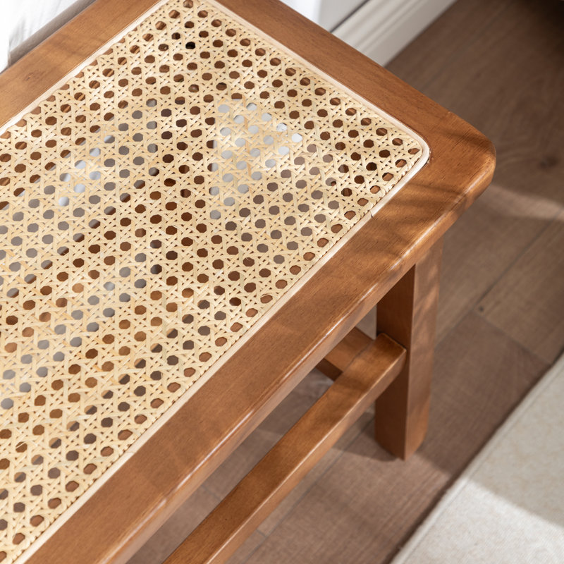 Charla Solid Wood Storage Bench, Brown