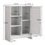 Armoire de salle de bain, support de rangement autoportant pour la cuisine, armoire de rangement au sol 23,62 po x 11,81 po x 31,5 po avec 1 armoire, 3 compartiments ouverts, tablettes réglables