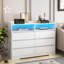 Commode moderne à 6 tiroirs avec lumières DEL et cadre robuste pour la chambre à coucher et le salon