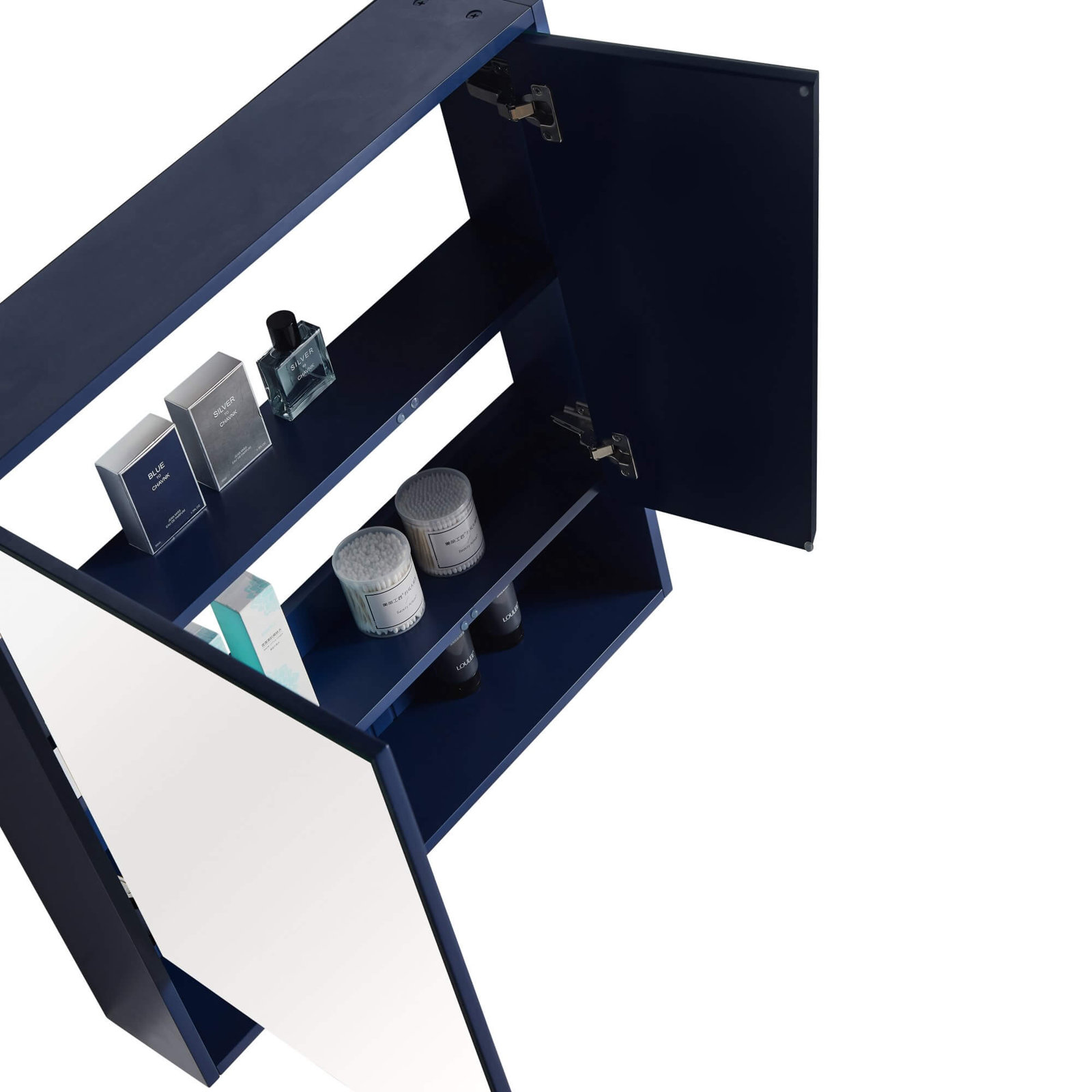 Asahel Surface Double Medicine Cabinet, Navy Blue