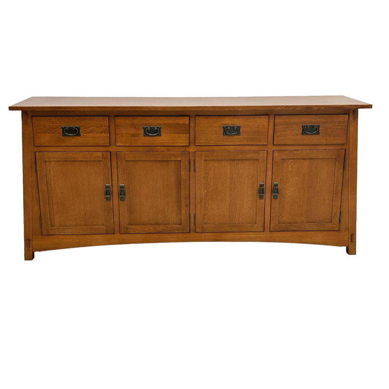 Mission 4 Door 4 Drawer Oak Sideboard - Michaels Cherry, Michael's Cherry