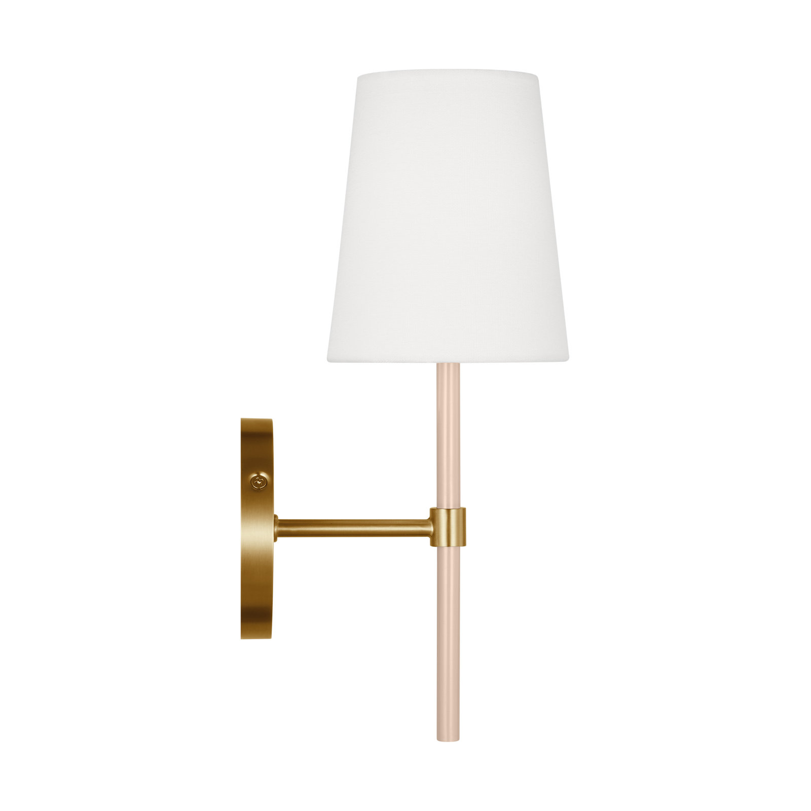 Single Light Dimmable Armed Sconce, Burnished Brass BLH
