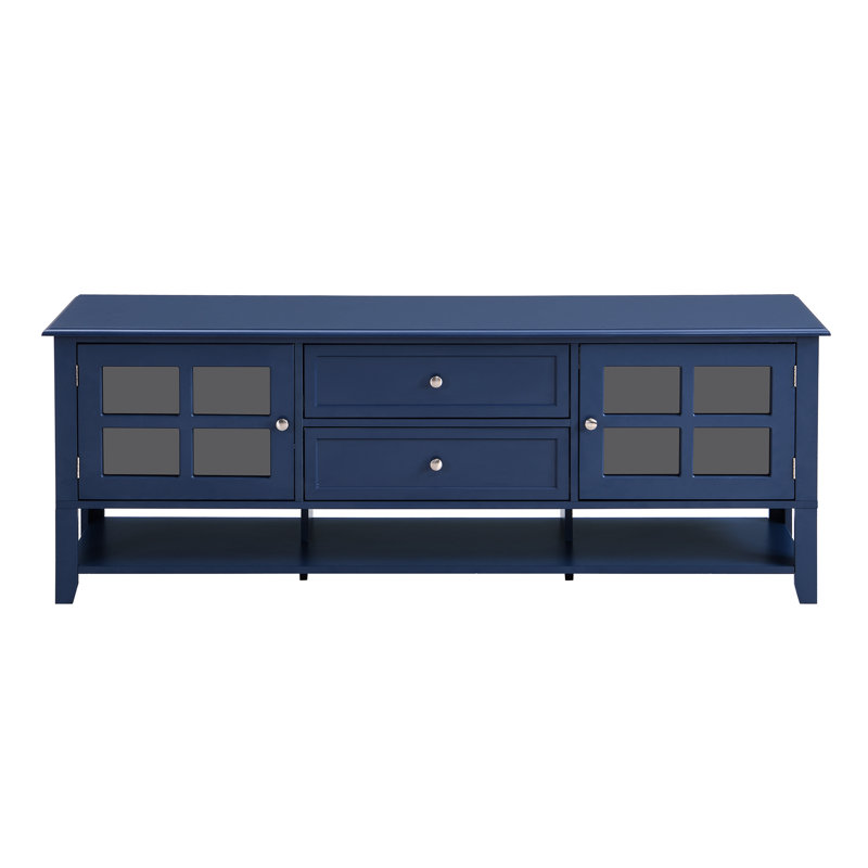 Meuble télé pour téléviseur de 60 po: rouille améliorée, centre de divertissement pratique: matériaux, design élégant, Bleu