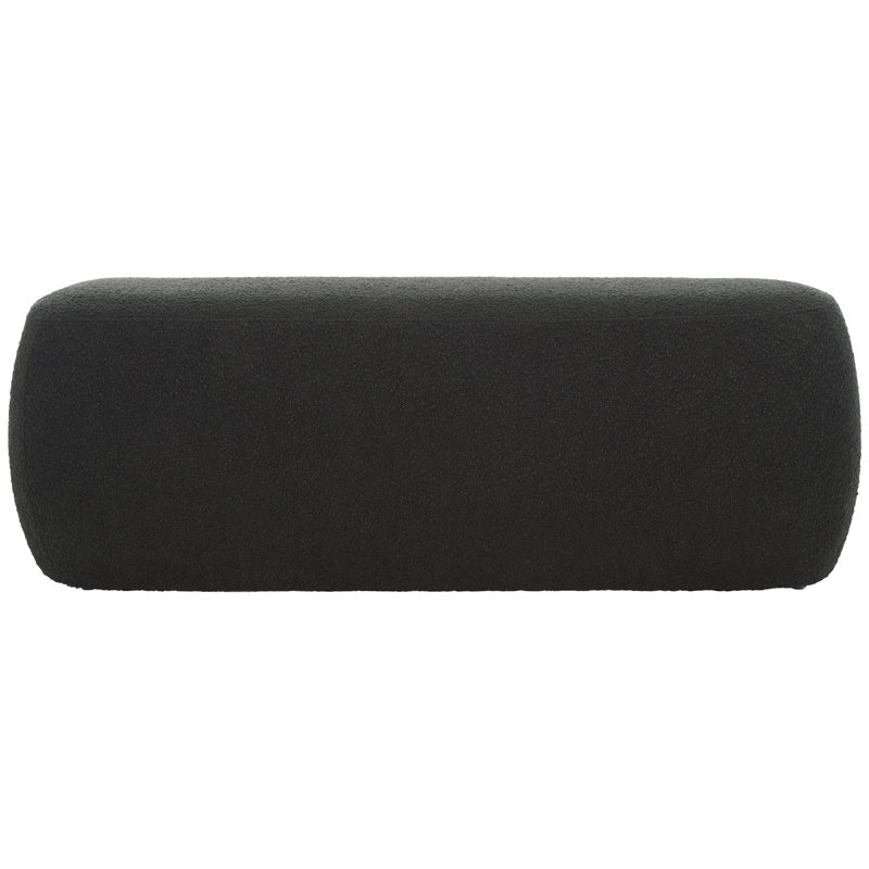  50" Wide Rectangle Ottoman, Black Boucle
