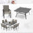 Basima 8 - Person Metal Patio Dining Set with Square Table-1646321585
