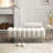 53" Sherpa Upholstered Bench End Of Bed Bench with Adjustable Back and Metal Leg-1292682630