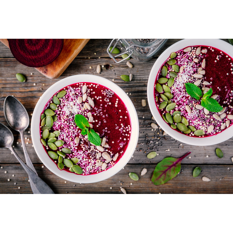 Beet Smoothie Bowl - Wrapped Canvas Print, 20cm H x 30cm W x 3.8cm D