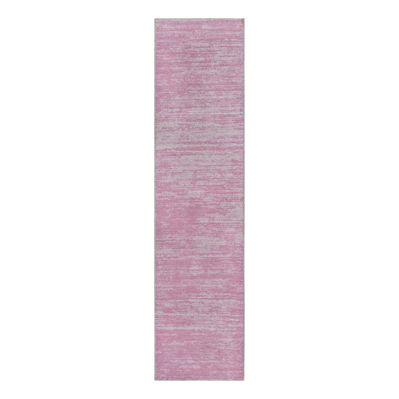 Tapis rose tressé rustique, Tapis de couloir 2 pi x 8 pi