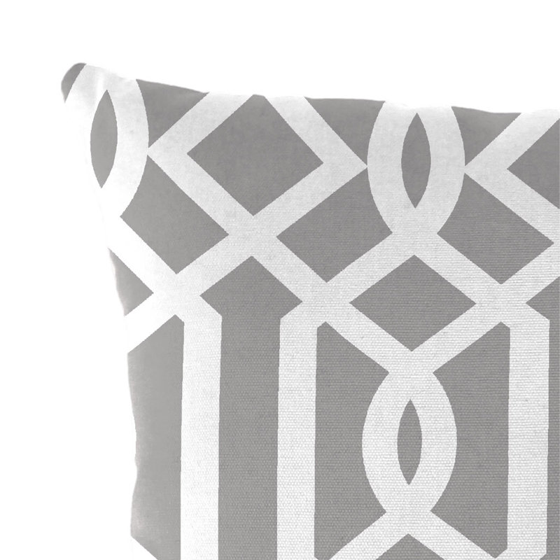 Sunbrella Outdoor Throw Pillow, Gray/White/Geometric