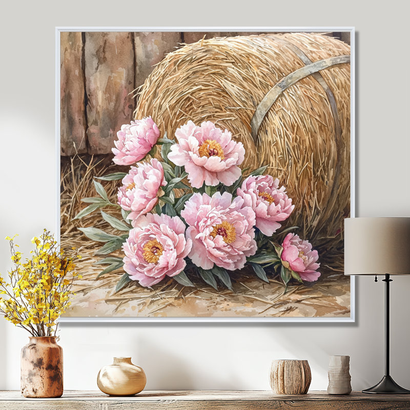 Britton - Floral Wall Art, Floater Framed Print, 16" H x 16" W, White