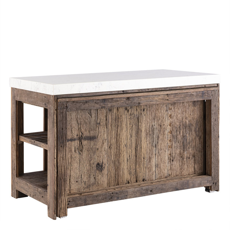 Comptoir de bar en bois avec extension, H 38 po x L 59 po x l 32 po