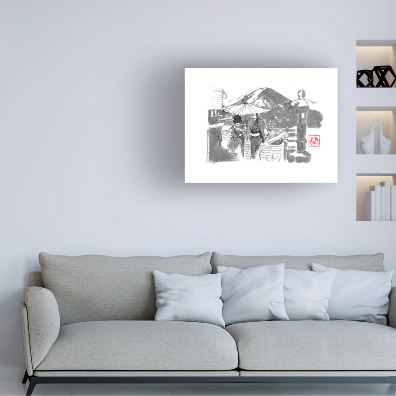 Péchane Promenade Sous La Neige Canvas Art, 14'' H x 19'' W