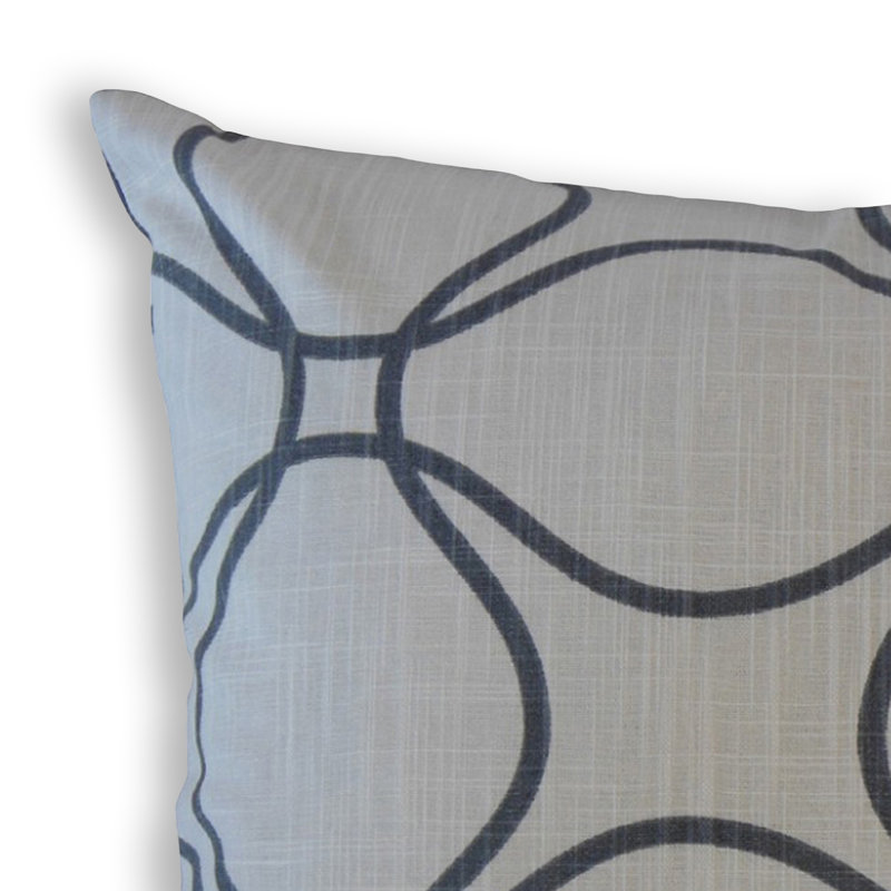 Coussin Lalage, 18 po x 18 po, Gris / Bleu clair, Coussin décoratif