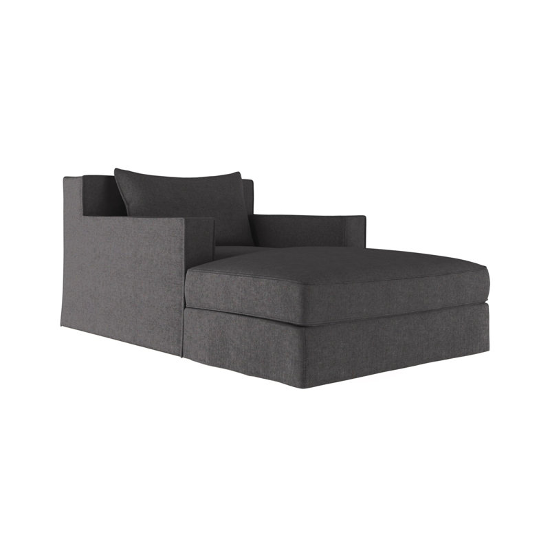 Mulberry Chaise Lounge, Ebony, Vintage Leather Chocolate