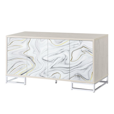 Console avec peinture et finition en marbre blanc - Rangement pratique dans une maison fonctionnelle