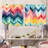 Watercolor Caprice Multicolor Chevron Pattern - Abstract Shapes Metal Art Print Square Set Of 2-102682846
