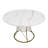 Expandable Dining Table with Shelf & Metal Base