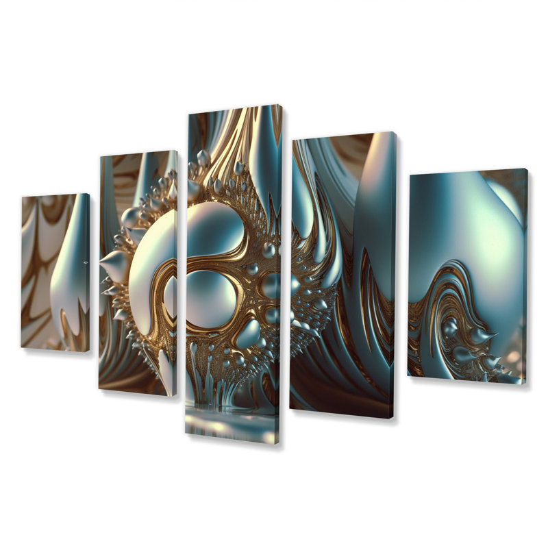 Keiser - Fractals, reproduction sur toile - 5 panneaux