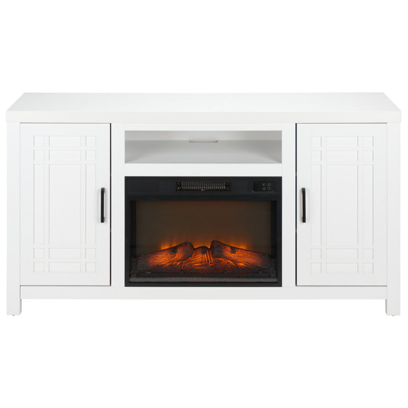 Meuble télé 2 portes Rebecca, Blanc