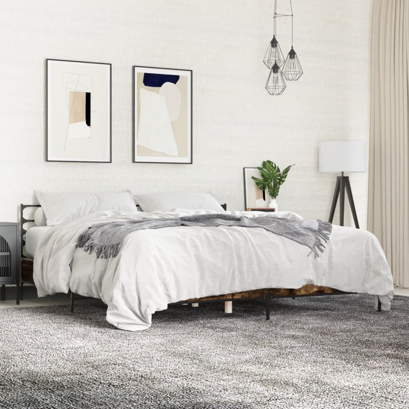 Achillefs Bed, Smoked Oak, European Single (90 x 200cm)