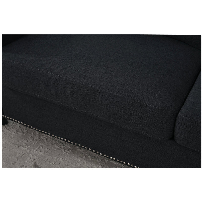 Sleeper Sofa Bed, Pull Out Couch with Mattress, 81.5'' 3 Seater Upholstery Sectional Couches, Modern Linen Convertible Sofa, Living Room Furniture for Small Spaces, Apartment, Studio, Dark Gray