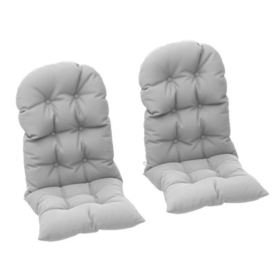 Outdoor Adirondack Chair Cushions Set of 2, Tufted High Back Patio Chair Cushions with Ties, Non-Slip Replacement Seat Pads for Adirondack Chairs, Khaki