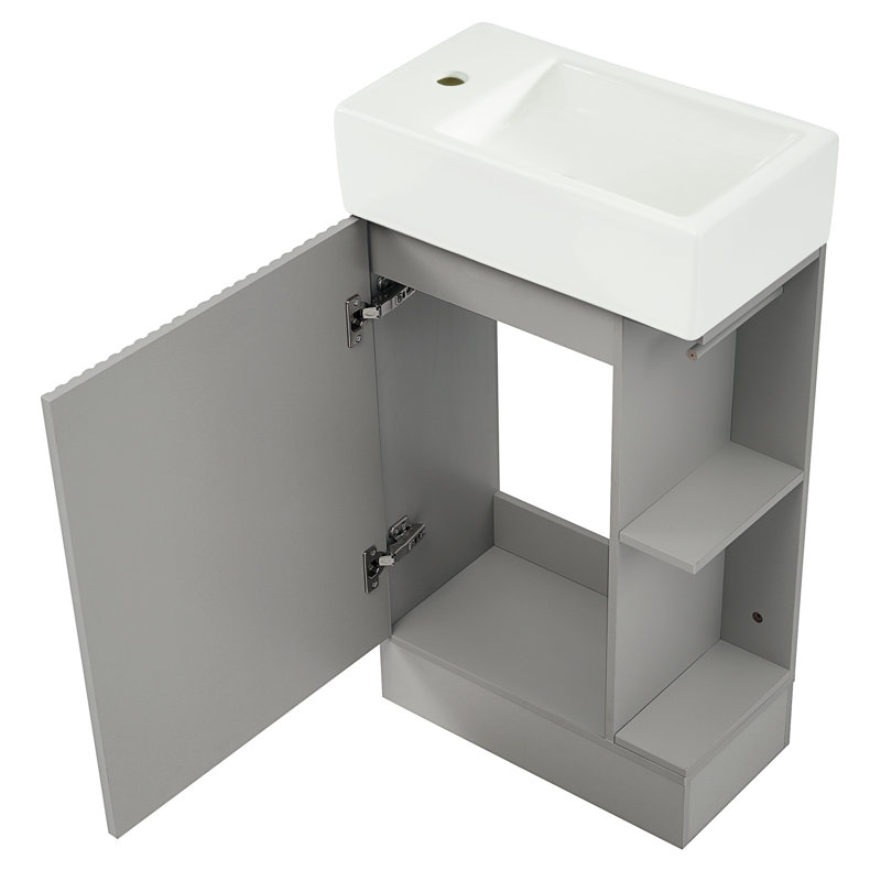 Bathroom Vanity with Shelf, Grey