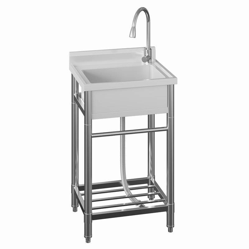 ZACOO 56.6mm W Single Bowl Stainless Steel Console Kitchen Sink