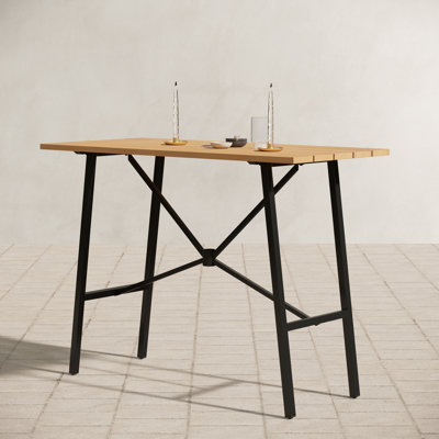 Alyne 55.1" Rectangular Metal Outdoor Bar Table