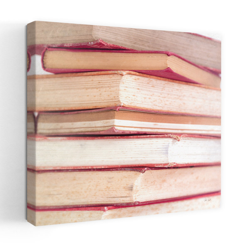 Rétro, promesse de romance avec livres, livres fermés, H 36 po x l 36 po