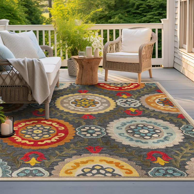 Tapis Bungalow Rose Oualida Caimin, Carré 7 pi 10 po