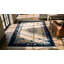 Small Ivory Cream Color Antique Artistic Open Field Floral Medallion Chinese Peking Rug