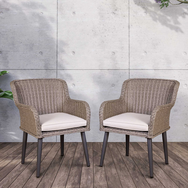 Dejun Patio Dining Side Chair with Cushion
