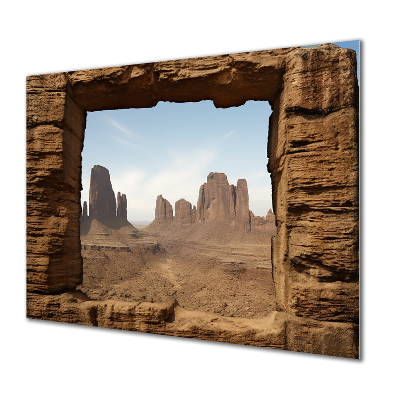 Fenêtres de Canyon aux États-Unis - Canyon et désert, art mural en métal, H 12 po x l 20 po x P 1 po