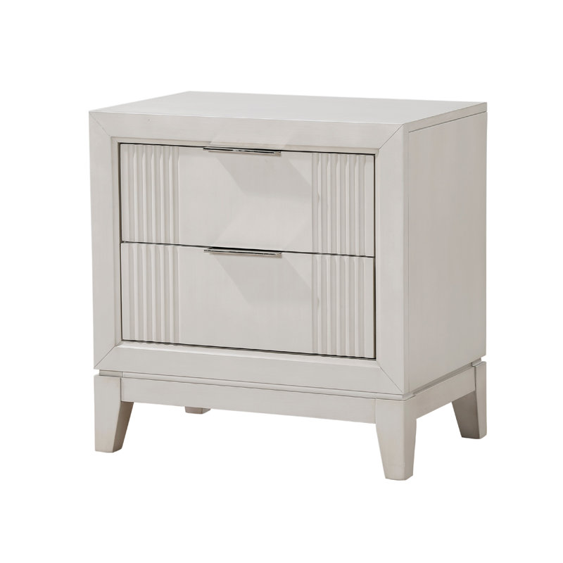 Florence 26" W 2 Drawer Nightstand, White