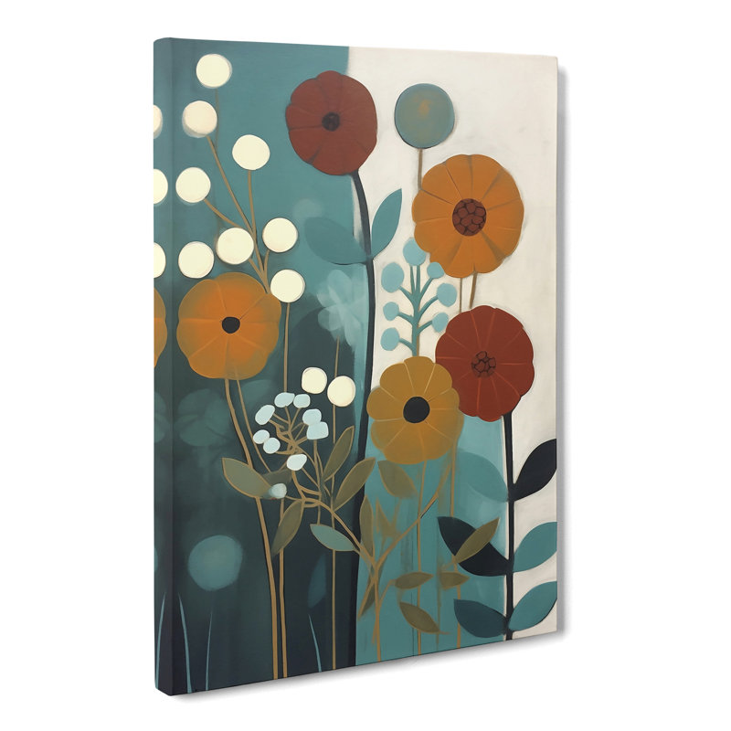 Modern Flowers Mid Century Vol.6 - Wrapped Canvas, 50cm H x 35cm W x 3cm D