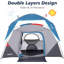 Tente de camping 2,8 pi (L) x 7 pi (H) x 58 po (H) avec rainfly, tente de camping facile à installer pour 4 à 6 personnes