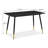 51.18" Black Marble-Style Office Desk-422369378